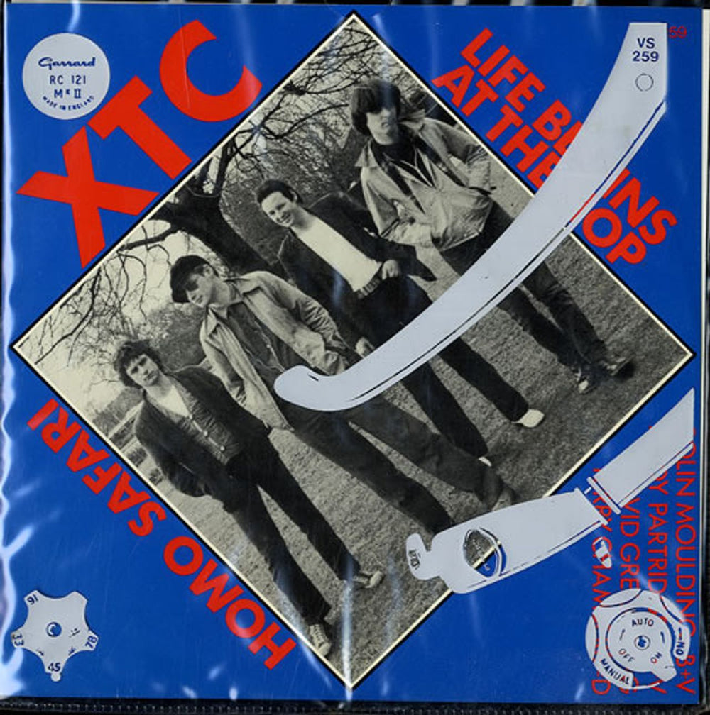 XTC Life Begins At The Hop - Clear Vinyl + pvc UK 7" vinyl single (7 inch record / 45) VS259