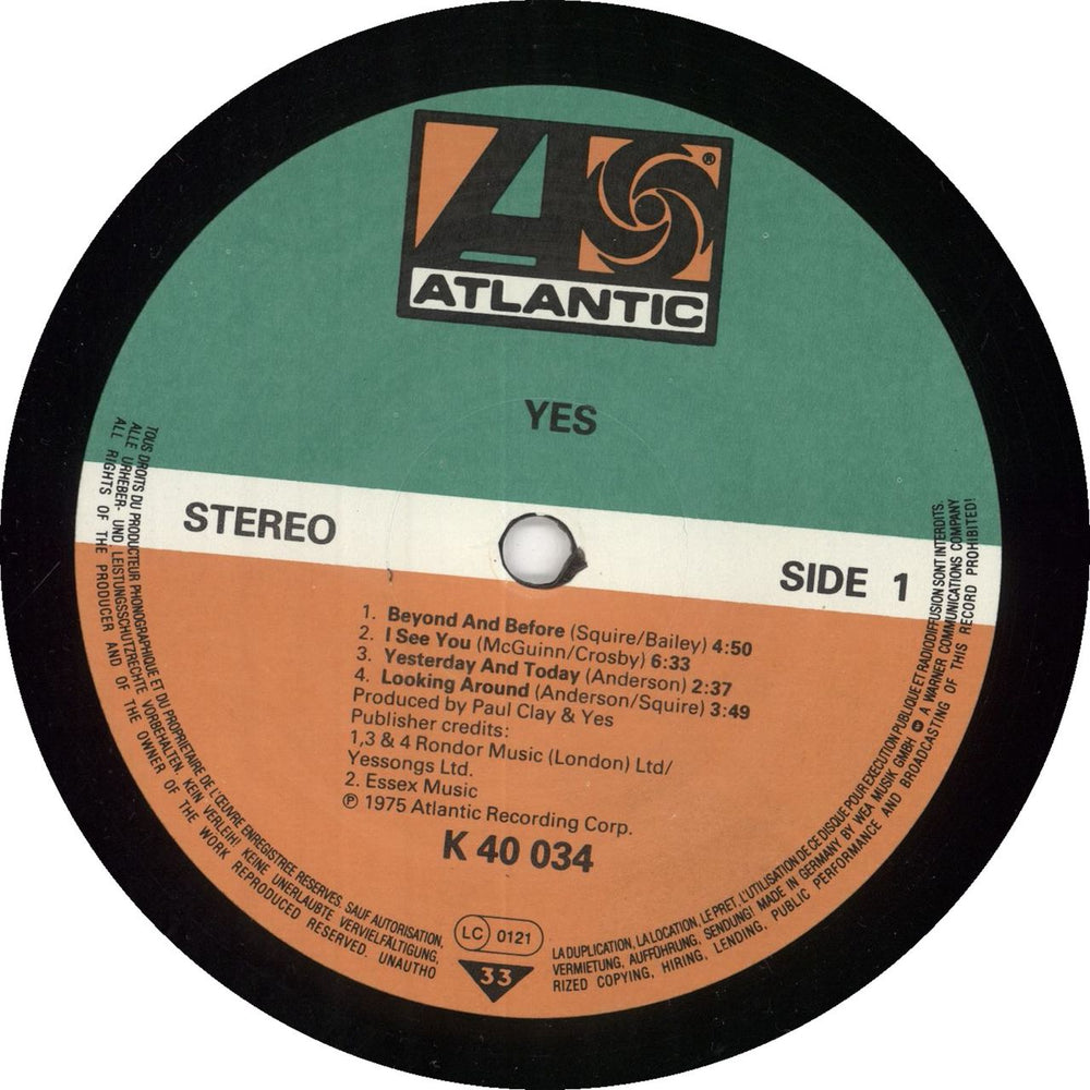 Yes Yes German vinyl LP album (LP record) YESLPYE291059