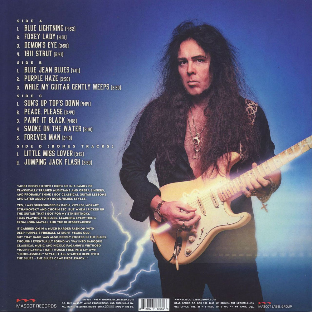 Yngwie Malmsteen Blue Lightning US 2-LP vinyl record set (Double LP Album) 819873018346